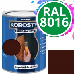 KOROSTYL - Farba na metal 3w1- Bezpośrednio na Rdzę Brązowy RAL 8016 0.7L