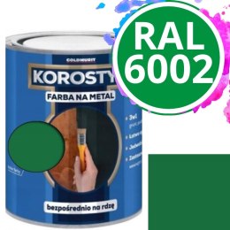 KOROSTYL - Farba na metal 3w1 - Bezpośrednio na Rdzę Zielony RAL 6002 0.7L