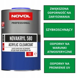 Lakier akrylowy Novol Novakryl 580 1 L + Utwardzacz 5120 Fast 0,5 L