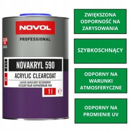 Lakier akrylowy Novol Novakryl 590 1 L + Utwardzacz 5120 Fast 0,5 L