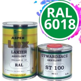 Lakier akrylowy RAL 6018 Zielonożółty 1.5L Aspen