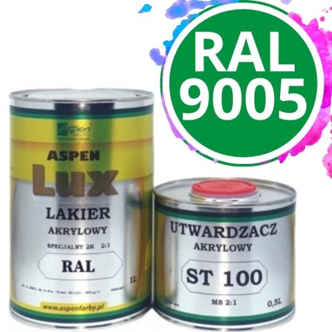 Lakier Akrylowy Aspen RAL 9005 POŁYSK 1,5 L