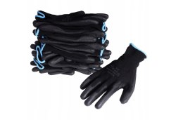 Rękawice robocze powlekane czarne 10 XL - 12 par