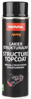 Lakier strukturalny Spray 0.5L Novol Structure Topcoat Czarny