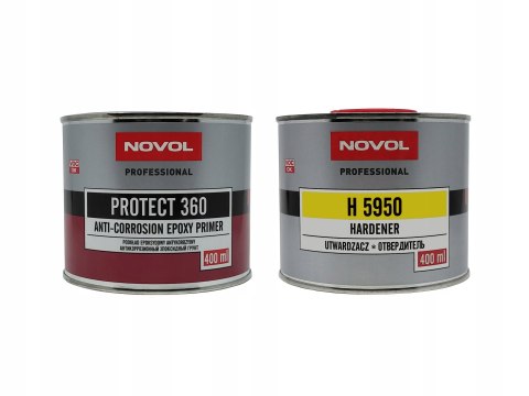 Podkład epoksydowy antykorozyjny Protect 360 Novol 0.4L Szary + utwardzacz 0.4L