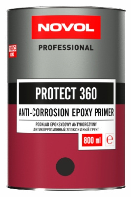 Podkład epoksydowy antykorozyjny Protect 360 Novol 0.8L Czarny + utwardzacz 0.8L